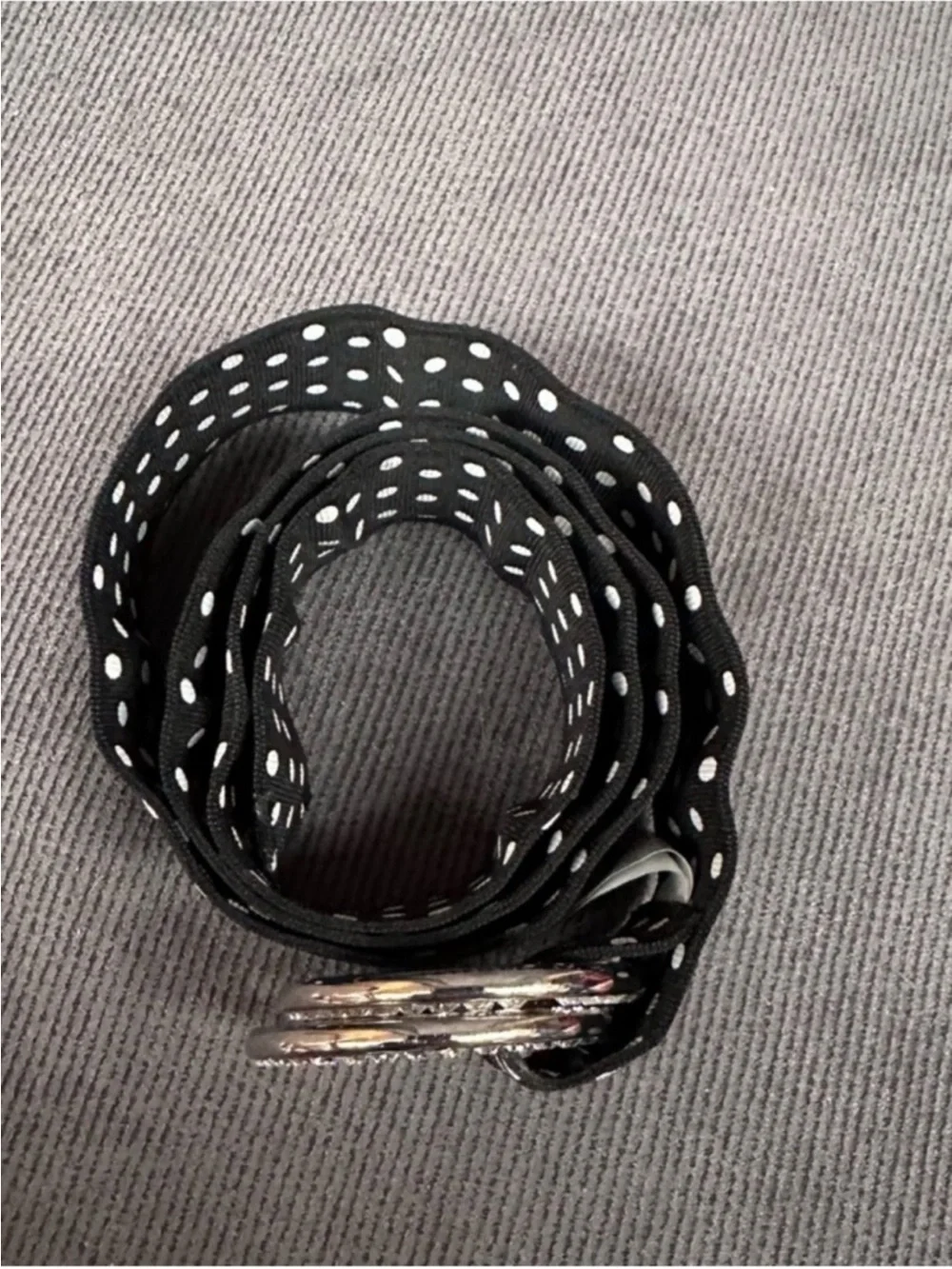 Vintage Polka dot belt black white size small women’s adjustable express